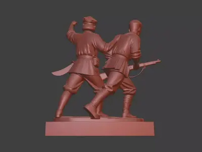 Military sculpture warrior  military battle war hero  soldier 3D print model get