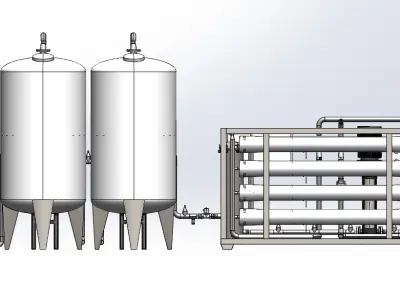 8T Single-Stage Water Treatment System - Detailed 3D Model  3D model