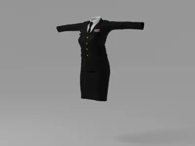 General Woman Uniform  Low-poly 3D model