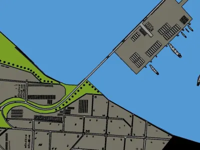 Port City Low Poly 3D model