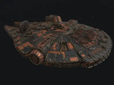 27-5Millennium Falcon Star Wars Spacecraft Free 3D model