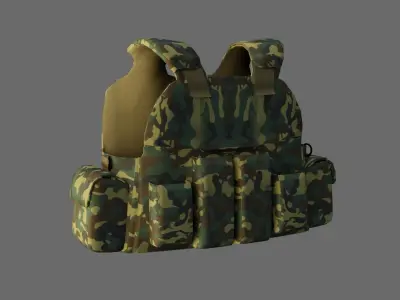 Bullet Proof Vest -Low Poly - Game Ready - PBR Low-poly 3D model