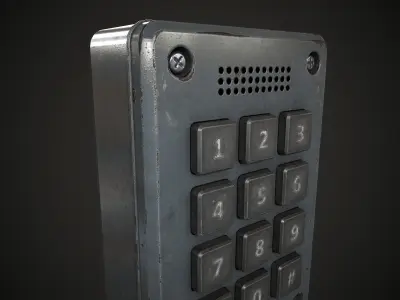 Old keypad lock Low-poly 3D model