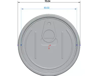 Aluminium lid 83mm Free 3D model