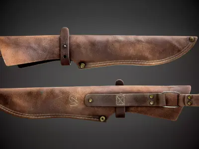 Knife Low-poly 3D model 3