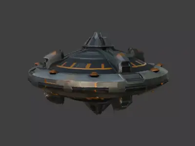 Spaceship  Sci-Fi Game-Ready 3D Model with PBR Textures Low-poly 3D model