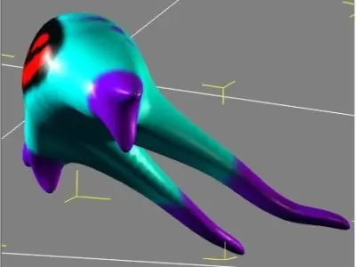 Evil jelly fish ghost fantasy  Low-poly 3D model