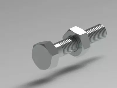 A bolt and nut 3D model
