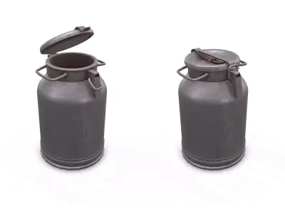 Old Vintage Rusty Milk Can 02 Low-poly PBR Low-poly 3D model
