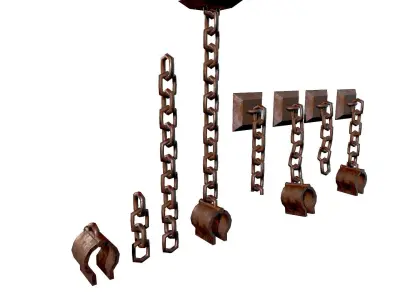 Modular Dungeon Chains for Games Low-poly 3D model