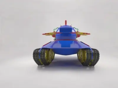 Toy robot submarine Low-poly 3D model