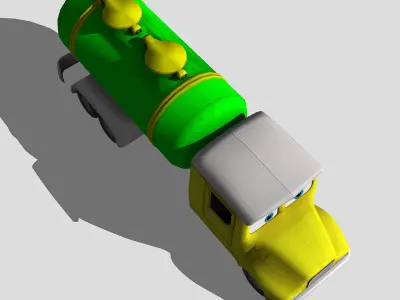 Water Tanker Low-poly 3D model