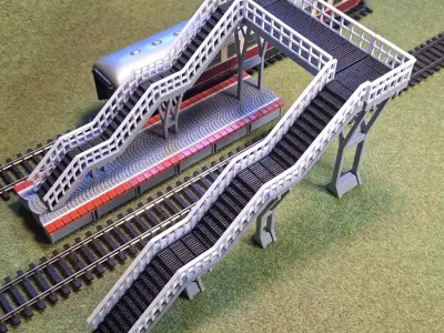 Double Edge Platform Overpass 1-87 FDM color 3D print model
