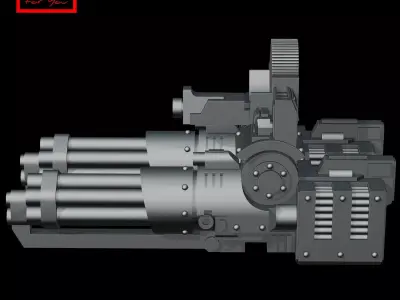 M134 Minigun dual 3D model