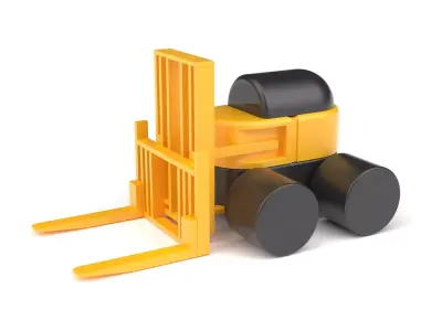 Plastic toy forklift 3D model