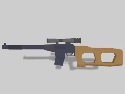 3D model rifle sniper Low-poly 3D model