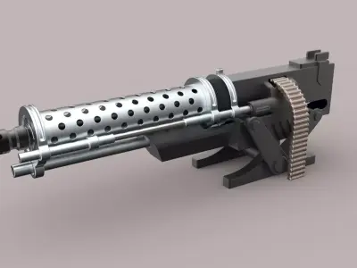 Machine gun 3D model 10