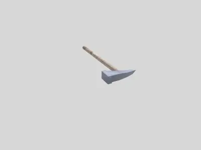 low poly medieval battle hammer Low-poly 3D model