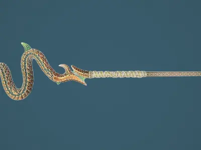 Snake staff Low-poly 3D model purchase