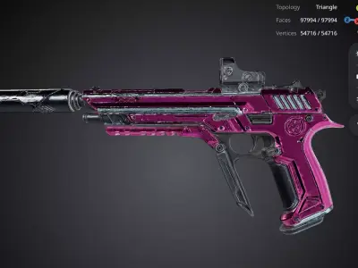 Pink Gun 3D model