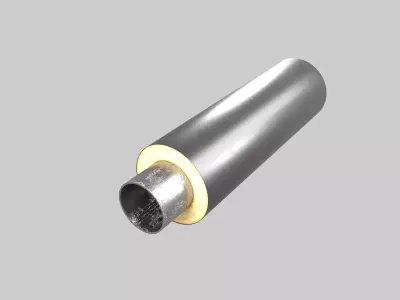 Steel pipes in polyurethane foam insulation PE sheath 3D model