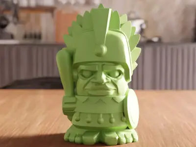 Aztec Chief Figure STL File - 167 3D print model