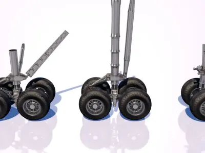 Landing Gear Low-poly 3D model by juanmrgt