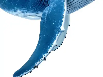 Blue Whale 3D Realistic Ocean Animal Detailed Skin Texture Low-poly 3D model