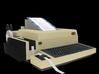 Fax Machine Low-poly 3D model
