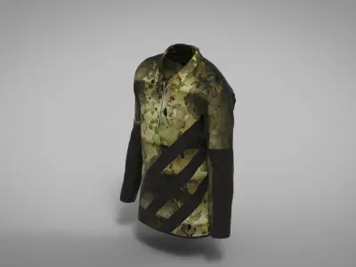 Military Outfit - T-shirt Low-poly 3D model 21