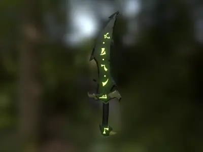 Fantasy Sword Low-poly 3D model 3