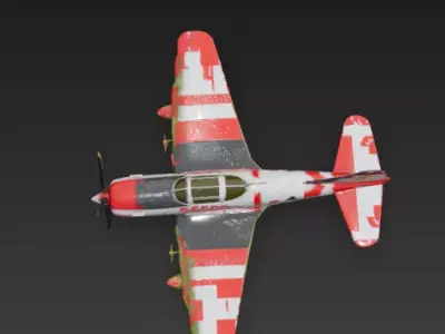 Christmas Fighter Plane 3D Model Festive Aircraft Prop Low-poly 3D model