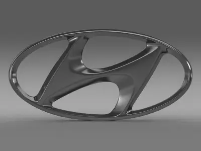 hyundai logo 3D model by Sergey from CGTrader