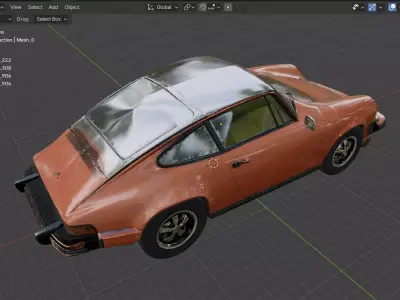 Vintage Orange Porsche 911 3D model