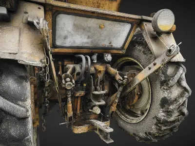 Old rusty and dirty tractor Wladimirec T-25 3D model