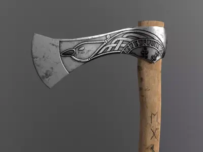 Viking Raven Axe Low-poly 3D model