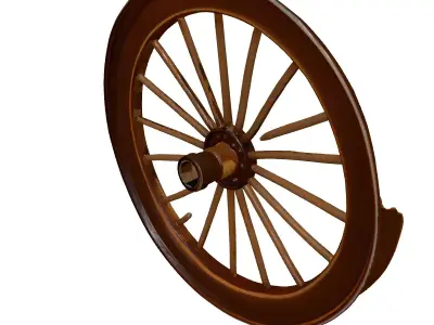 Rusty Metal Wagon Wheel 3D model