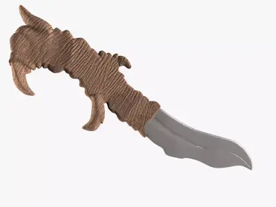 Skinning Knife Low-poly 3D model