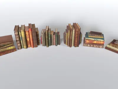 Old Books Low-poly 3D model