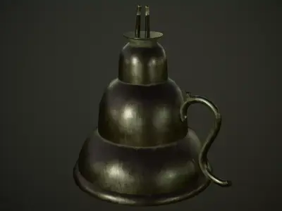 Victorian Whale Oil Lamps Set Low-poly 3D model