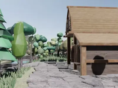 Small Woodland Village 3D model