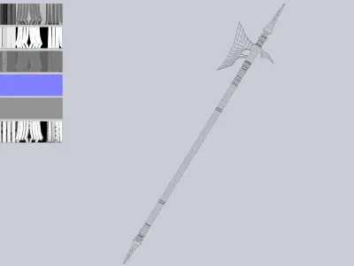 Fantasy halberd Low-poly 3D model order