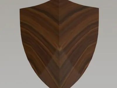 Wooden Shield Free 3D model