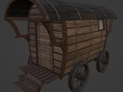 Old Horse-Carriage Free 3D model