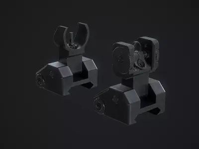 SIG SAUER Rear Flip Up Sights Low-poly 3D model