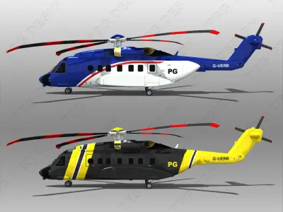 Sikorsky S-92 Low-poly 3D model