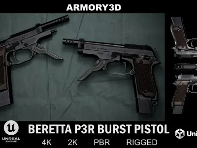 Gun Variety Pack Low-poly 3D model