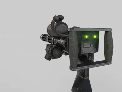 Mini turret Low-poly 3D model