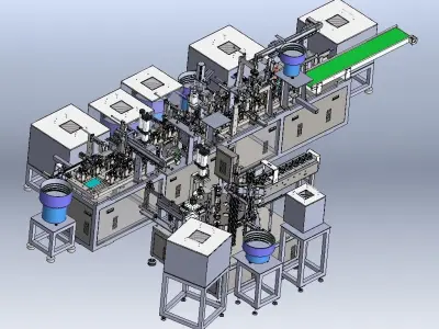 Motor automatic assembly production line 3D model