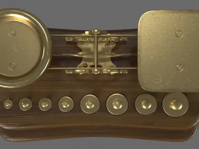 Vintage pharmacy scales 3D model